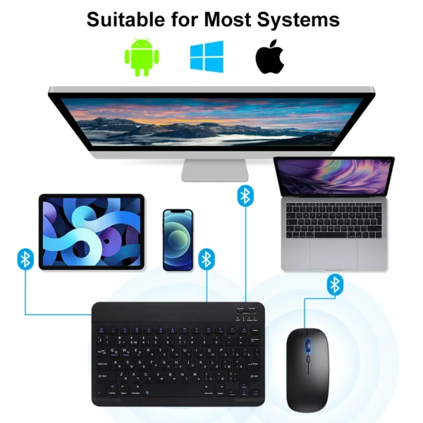 Bluetooth Wireless Keyboard Mouse - Image 3
