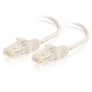 C2G 10 ft/3m Cat6 Cable UTP Slim 28awg White