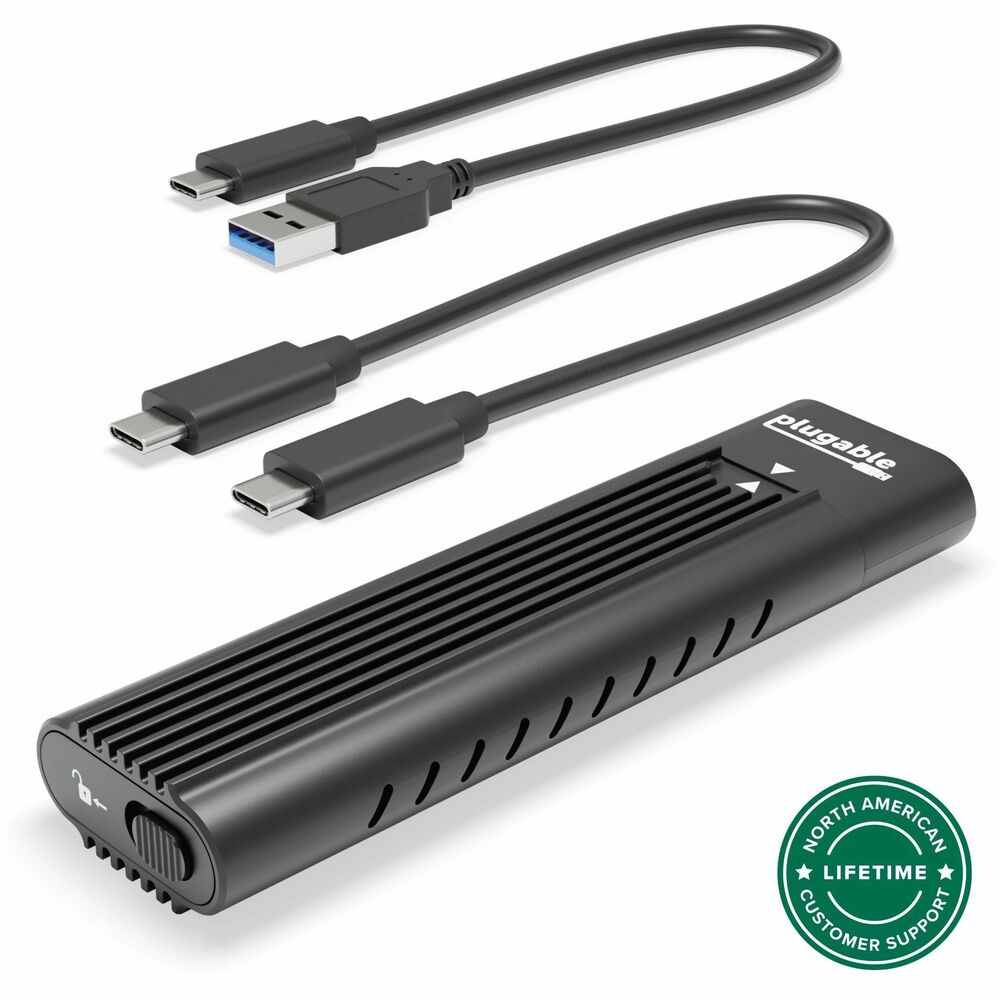 Plugable Technologies M.2 NVME SSD Enclosure; Toolfree Driverless. USB 3 Typec, Including Thunderbolt And Usb4,