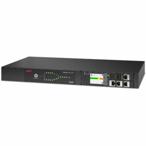 APC by Schneider Electric APC Netshelter Rack Automatic Transfer Switch, 1U, 16A, 230V, 2 C20 IN, 8 C13, 1 C19 OUT,