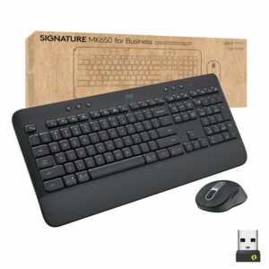 Logitech Signature MK650 Wireless Keyboard and Mouse Combo for Business, Graphite