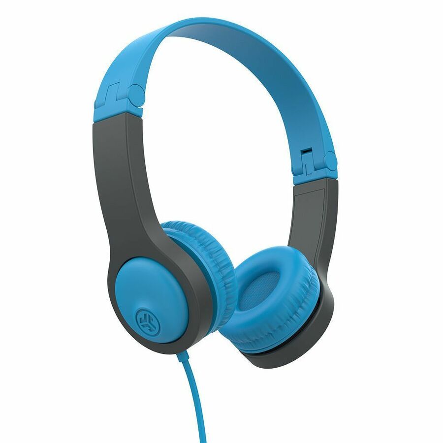 JLab JBuddies Folding Wired Kids Headphones, Blue/Gray
