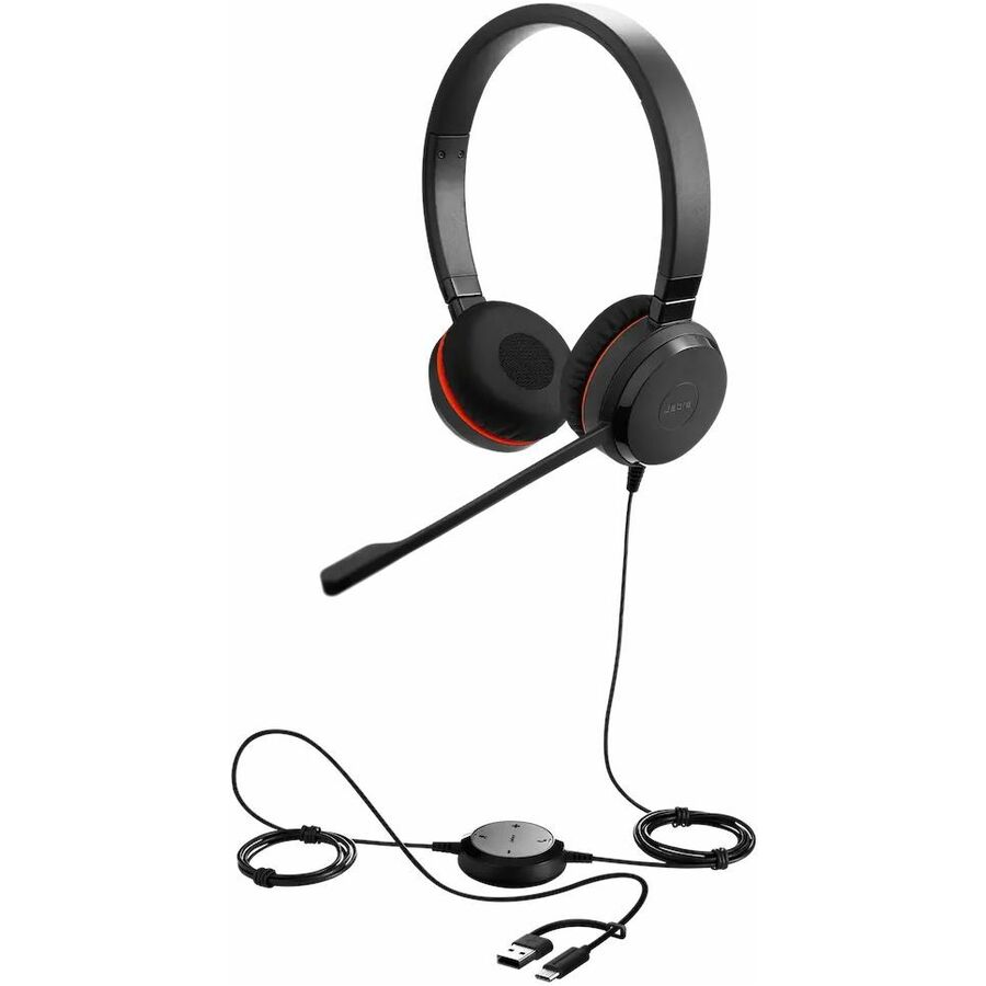 Jabra Evolve 20 UC Stereo USB Headset, USB-C/USB-A